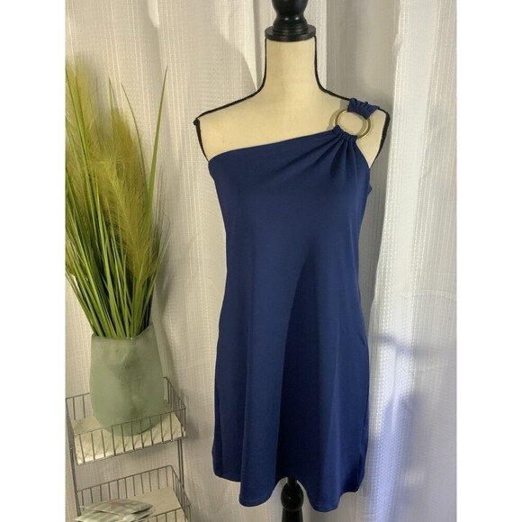 NEW Florida Designer Women’s S One Shoulder Dress US Made Royal Blue NWT - Picture 1 of 11